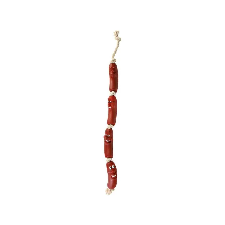 Hračky pre psy Trixie Sausages on a Rope 75 cm Gaštanová Vinyly Klobásy