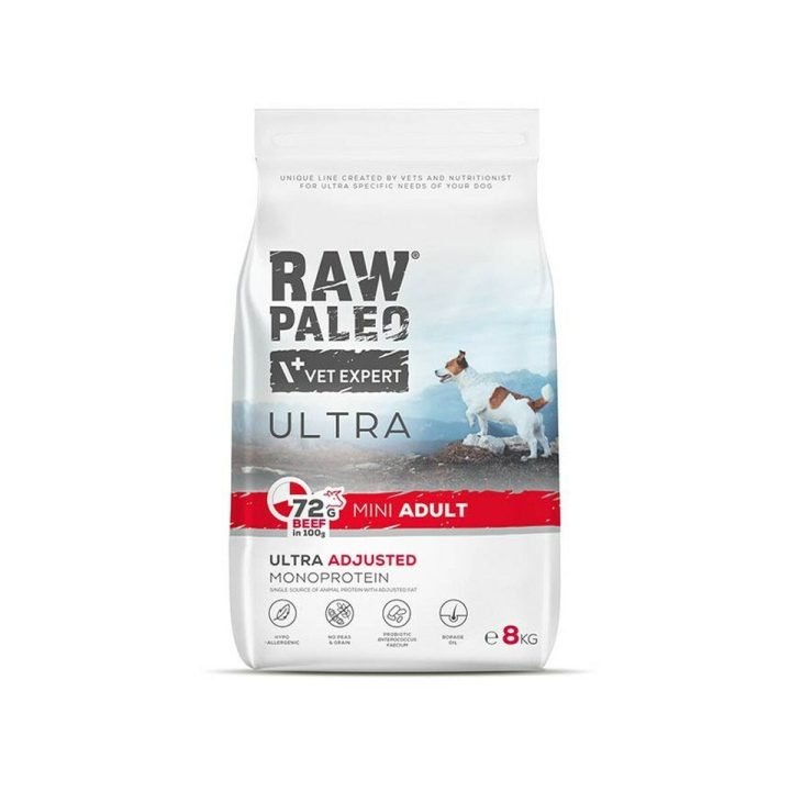 Krmivo VETEXPERT Raw Paleo Ultra Mini Adult Beef Teľacie mäso 8 kg