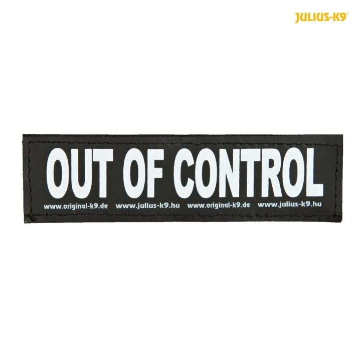 Štítky na postroj Julius K9 OUT OF CONTROL L