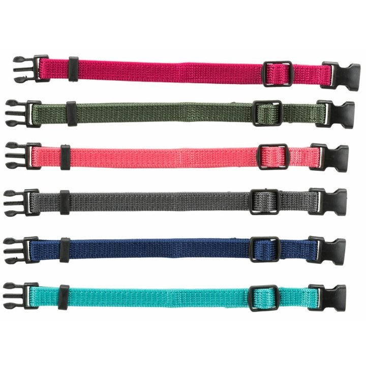 Psí obojok Trixie zelená Grafitová Fuchsiová Koralová Indigo Azul Océano S/M 17-25 cm (6 kusov)