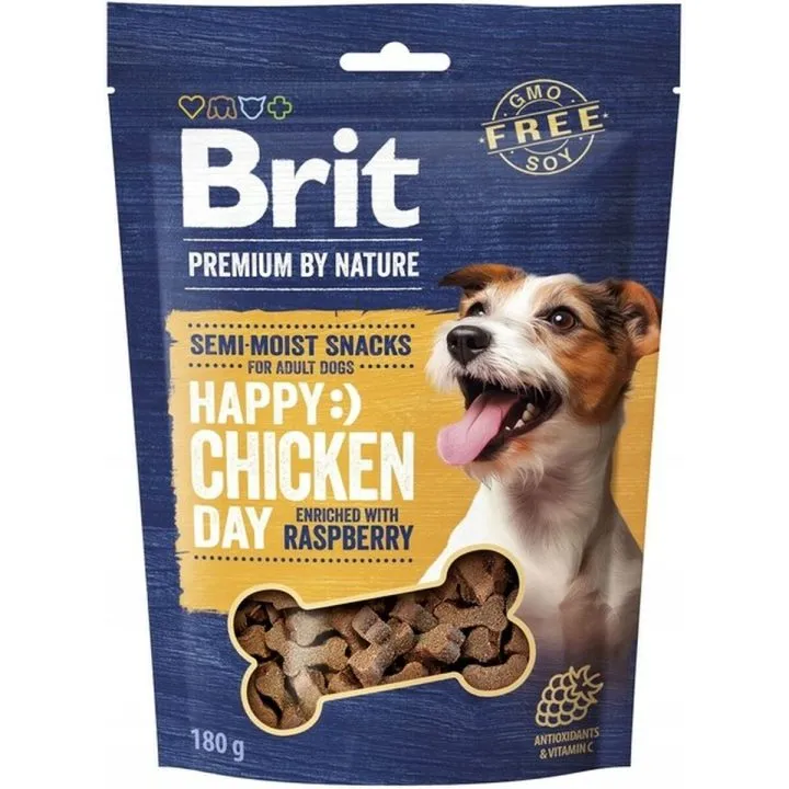 Maškrty pre psov Brit Premium Dog Snack Chicken with Raspberry Kurča 180 g