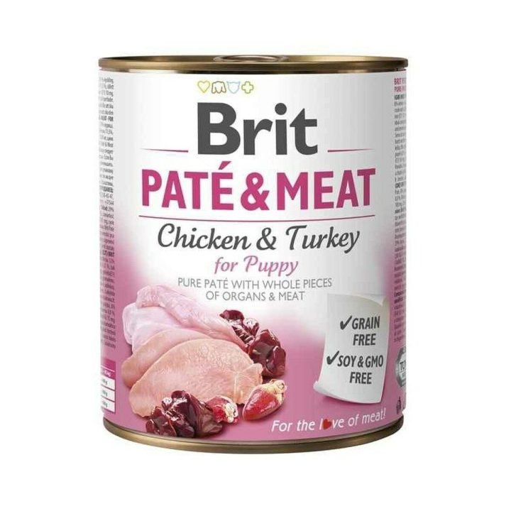 Mokré jedlo Brit Paté & Meat Puppy Chicken Kurča 800 g