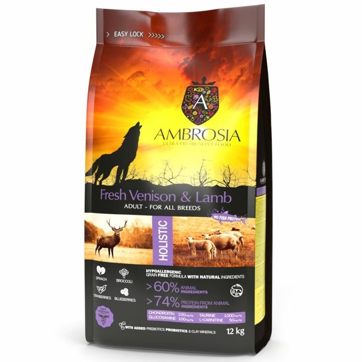 Krmivo Ambrosia Świeża Dziczyzna i Jagnięcina Dospelý Baránok Jeleň 12,7 KG 12 kg