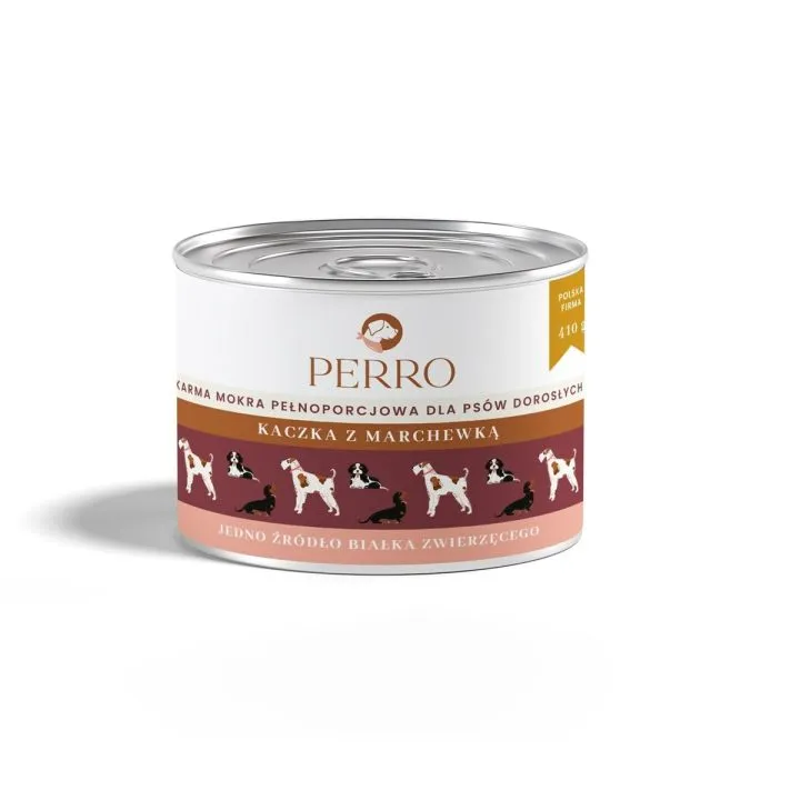 Mokré jedlo PERRO Duck with carrot Kačica 410 g