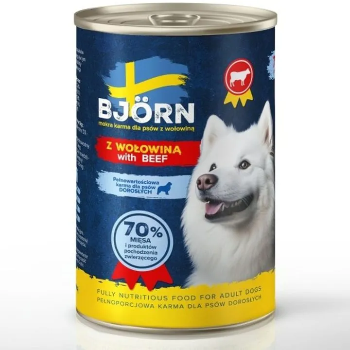 Mokré jedlo Bjorn Hovädzie mäso 400 g
