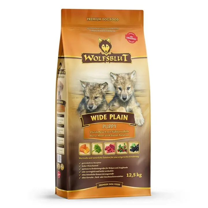 Krmivo Wolfsblut Šteňa/junior Mäso Sladký zemiak (batat) Kôň 12,5 Kg