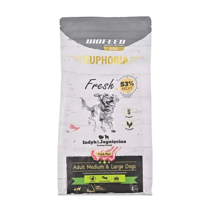 Krmivo Biofeed Euphoria Fresh Adult Medium & Large Páv 2 Kg Dospelý 2,3 Kg