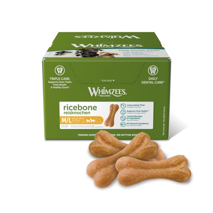 Maškrta na starostlivosť o zuby Whimzees Ricebone (50 kusov)