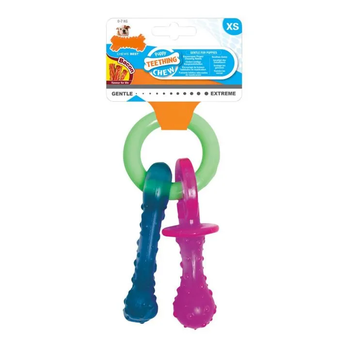 Hračka na žuvanie psa Nylabone Prívesok na kľúče Mäso Syr Šteniatka Bacon Nylón Termoplast Veľkosť XS