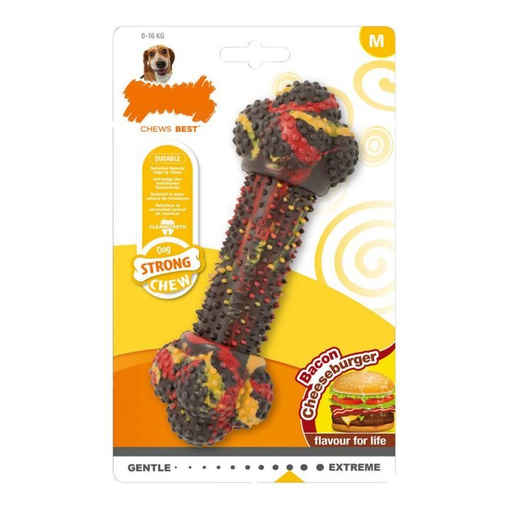 Hračka na žuvanie psa Nylabone Strong Chew Viacfarebná Syr Bacon Hamburger M