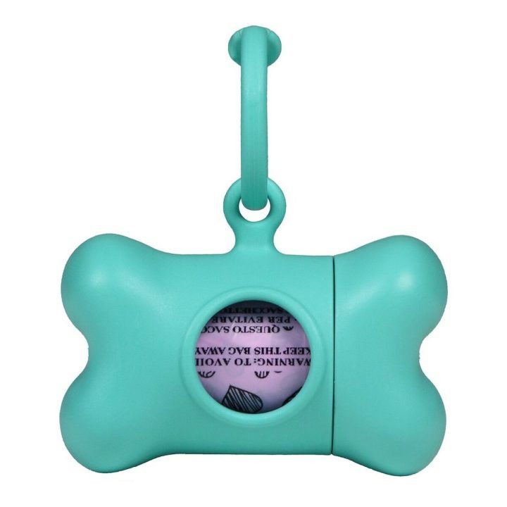 Zásobník na sáčky pre domáce zvieratá United Pets Bon Ton Nano Classic pes Akvamarín Recyklovaný plast (6 x 3 x 4 cm)