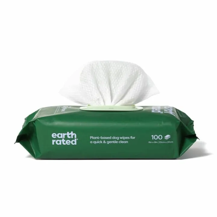 Vlhčené utierky pre domáce zvieratá Earth Rated Levanduľa Bambucké maslo-Karité 100 kusov