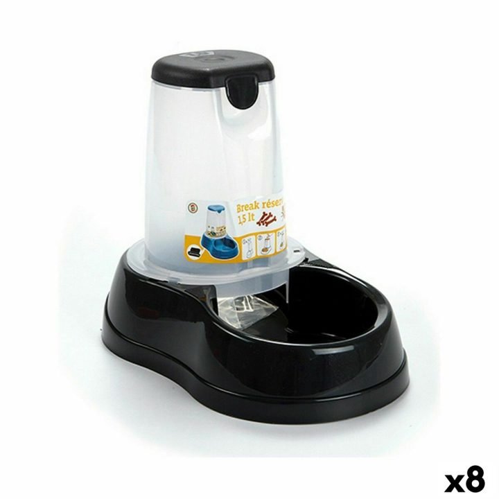 Krmítko pre psov Stefanplast Antracit Priesvitný Plastické 1,5 L 18,5 x 22,5 x 29 cm (8 kusov)