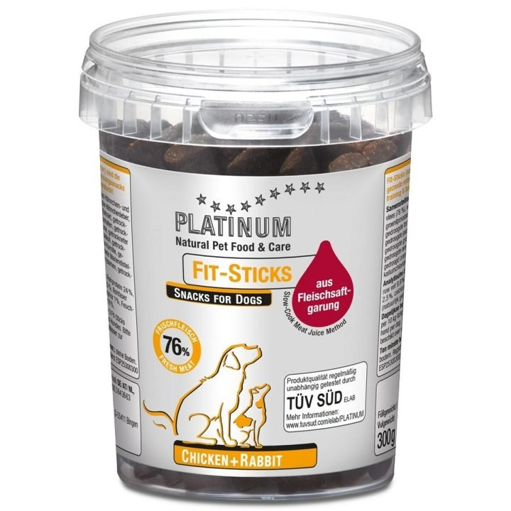 Maškrty pre psov Platinum Fit-Sticks Chicken + Rabbit 300 ml 300 g Kurča Králik
