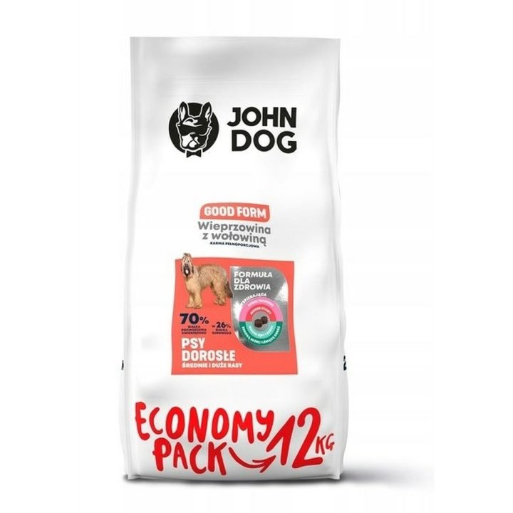 Krmivo John Dog Good Form Dospelý Teľacie mäso 12 kg