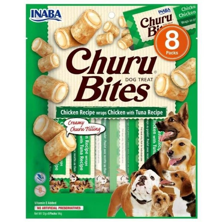 Maškrty pre psov Inaba Churu Bites Kurča Tuniak Ryby 8 x 12 g