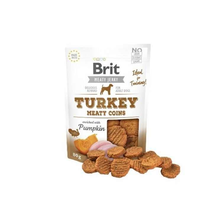 Maškrty pre psov Brit Jerky Snack Kurča Páv 80 g