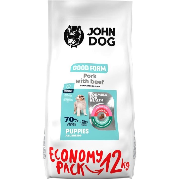 Krmivo John Dog Šteňa/junior Teľacie mäso Prasa 12 kg