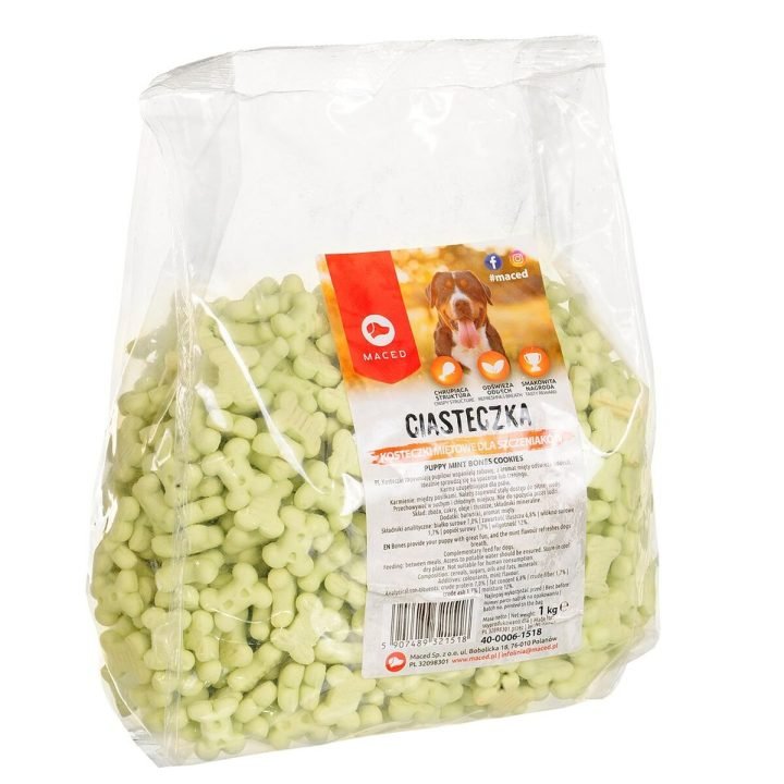 Maškrty pre psov Maced Cookies Mätová Mäso 1 kg Kosť