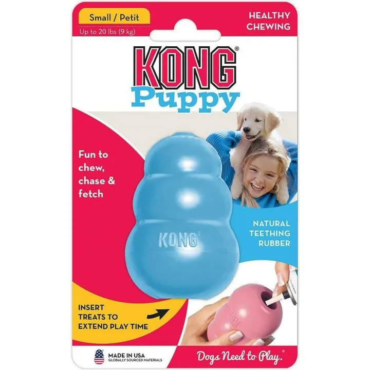 Hračky pre psy Kong Puppy Modrá Viacfarebná Guma Prírodná guma Vnútro/Exteriér (1 Kusy)