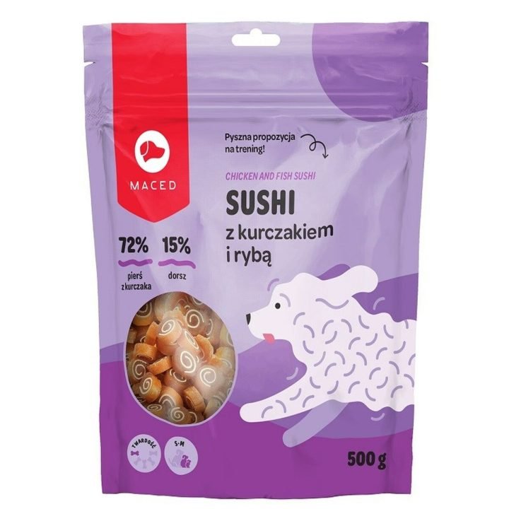 Maškrty pre psov Maced Kurča Ryby 500 g