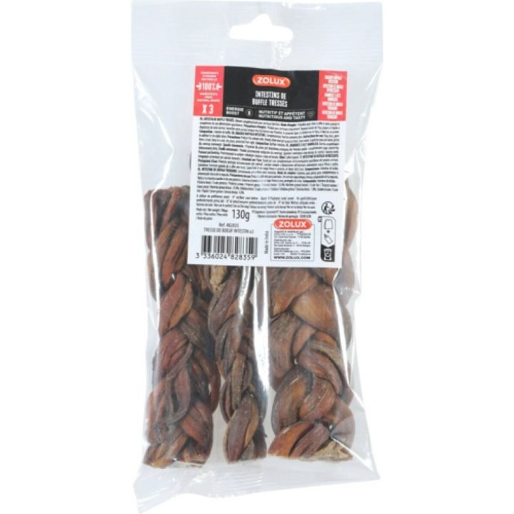 Maškrty pre psov Zolux Buffalo intestines Búfalo 130 g 3 Kusy