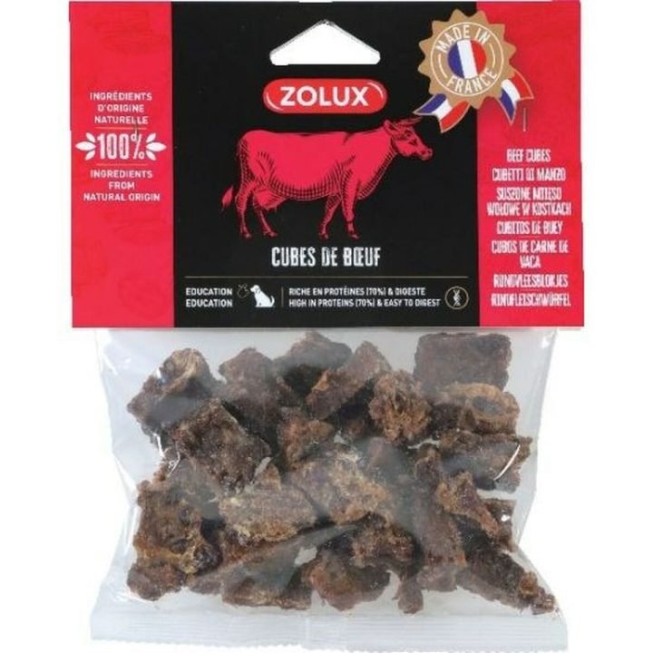 Maškrty pre psov Zolux Beef cubes Hovädzie mäso