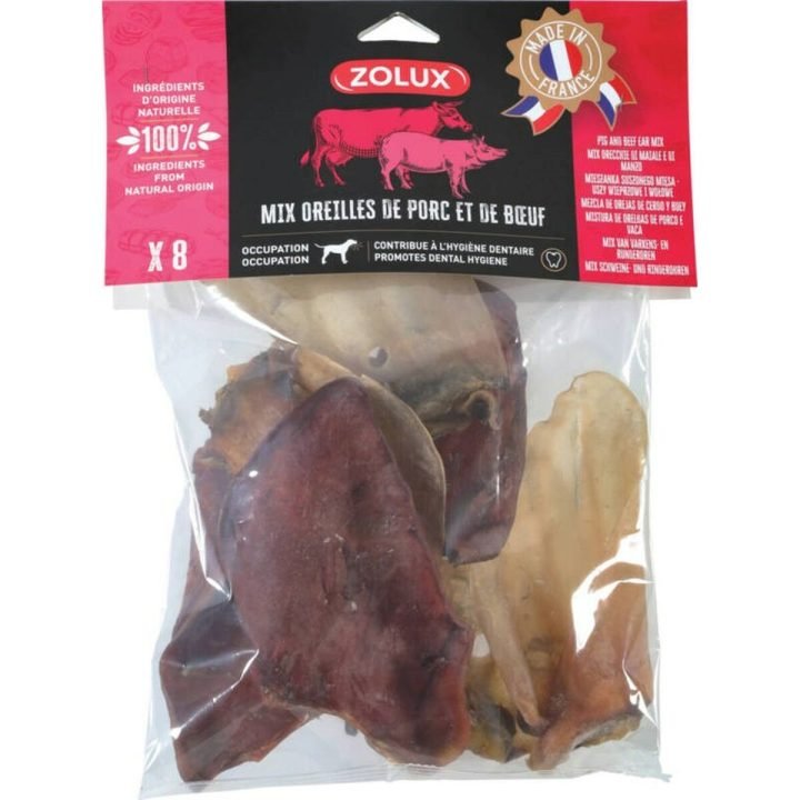 Hračka na žuvanie psa Zolux Pork ear Hovädzie mäso 200 g