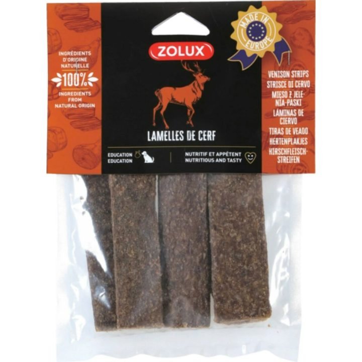 Maškrty pre psov Zolux deer strips 100 g