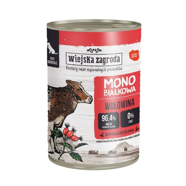 Mokré jedlo WIEJSKA ZAGRODA Monoprotein Beef Hovädzie mäso