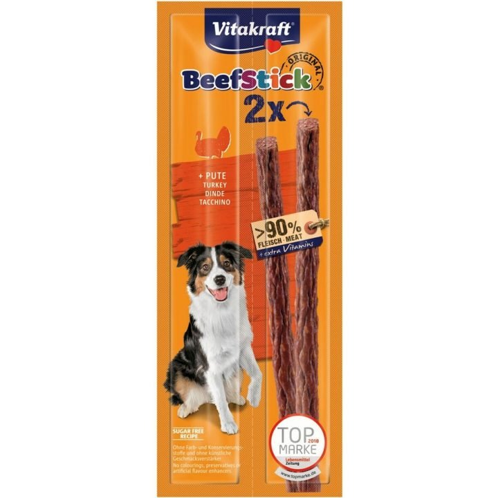 Maškrty pre psov Vitakraft Beef Stick with turkey Páv 2 Kusy